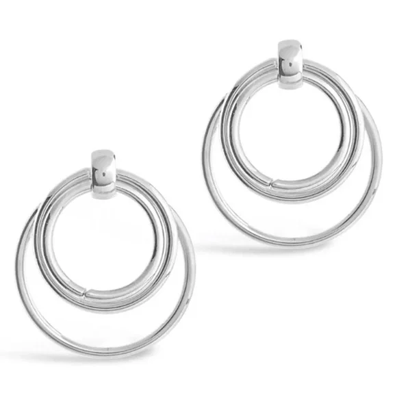 NWT Sterling forever front facing double hoops - Picture 1 of 2